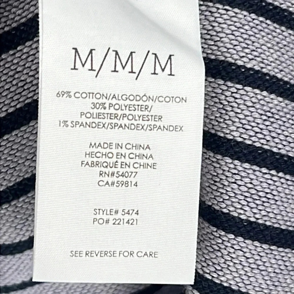 Cabi Dappled Car Coat Stripe Hidden Button Front Business Casual Longline Size M - Picture 13 of 15